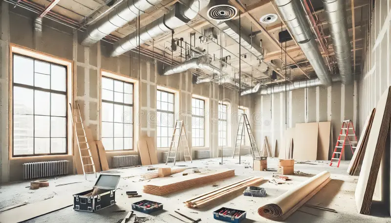 A new build home being wired for a smart home system