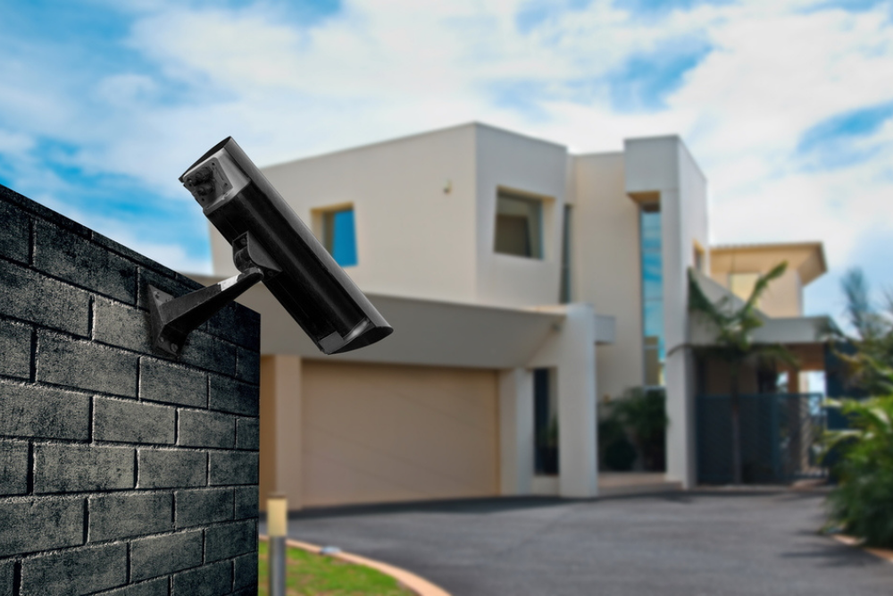 A large home with automated gate control