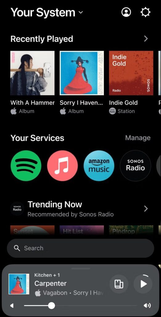Sonos Music App Integration