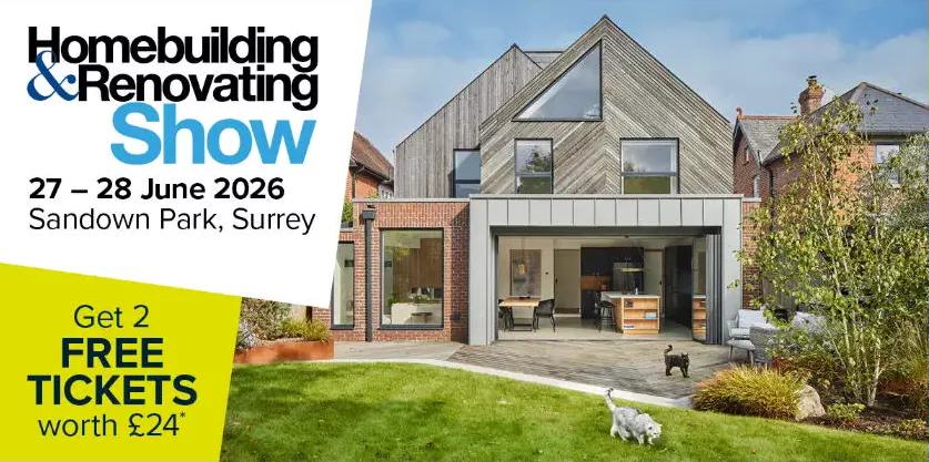 Homebuilding & Renovating Show, Sandown Park, Surrey, 27-28 June 2026. Get 2 free tickets worth £24